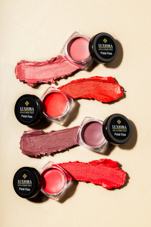 Luxiora petal kiss lip products with swatches