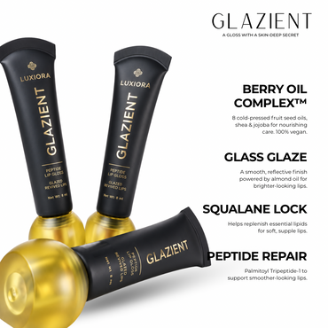 Glazient_peptide lip_gloss ingredients: Berry Oil Complex, Glass Glaze, Squalane Lock and Peptide Repair