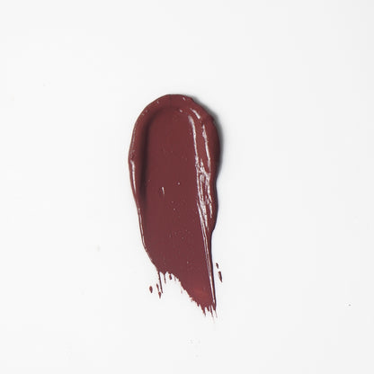 Bare Vibe mauve nude lipstick swatch on Indian skin — Luxiora velvet matte office nude