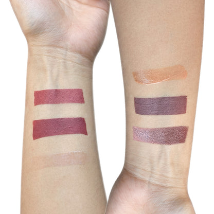 Latte Brown lip kit hand swatch