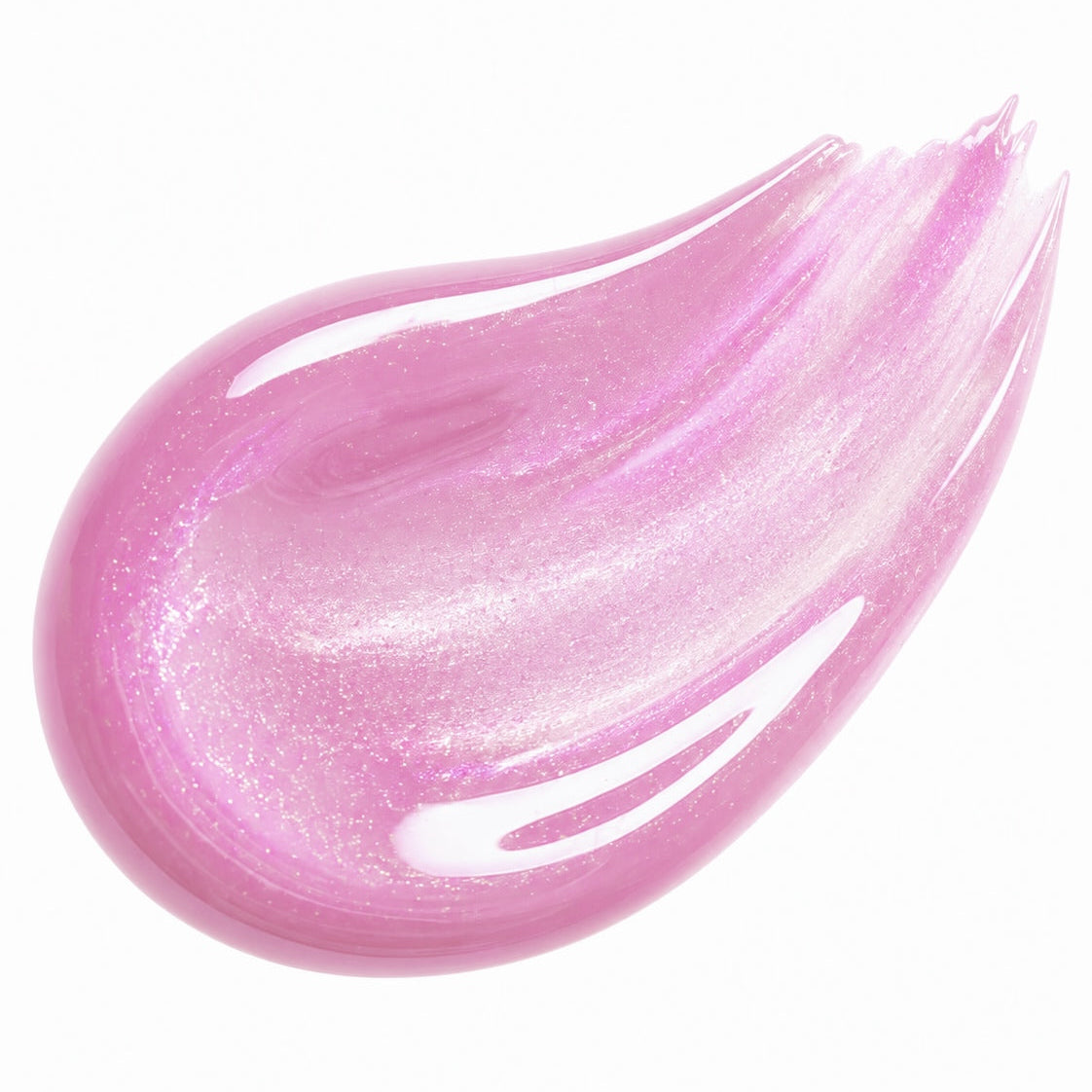 Moonlit clear lip gloss swatch, sheer pearl glassy texture