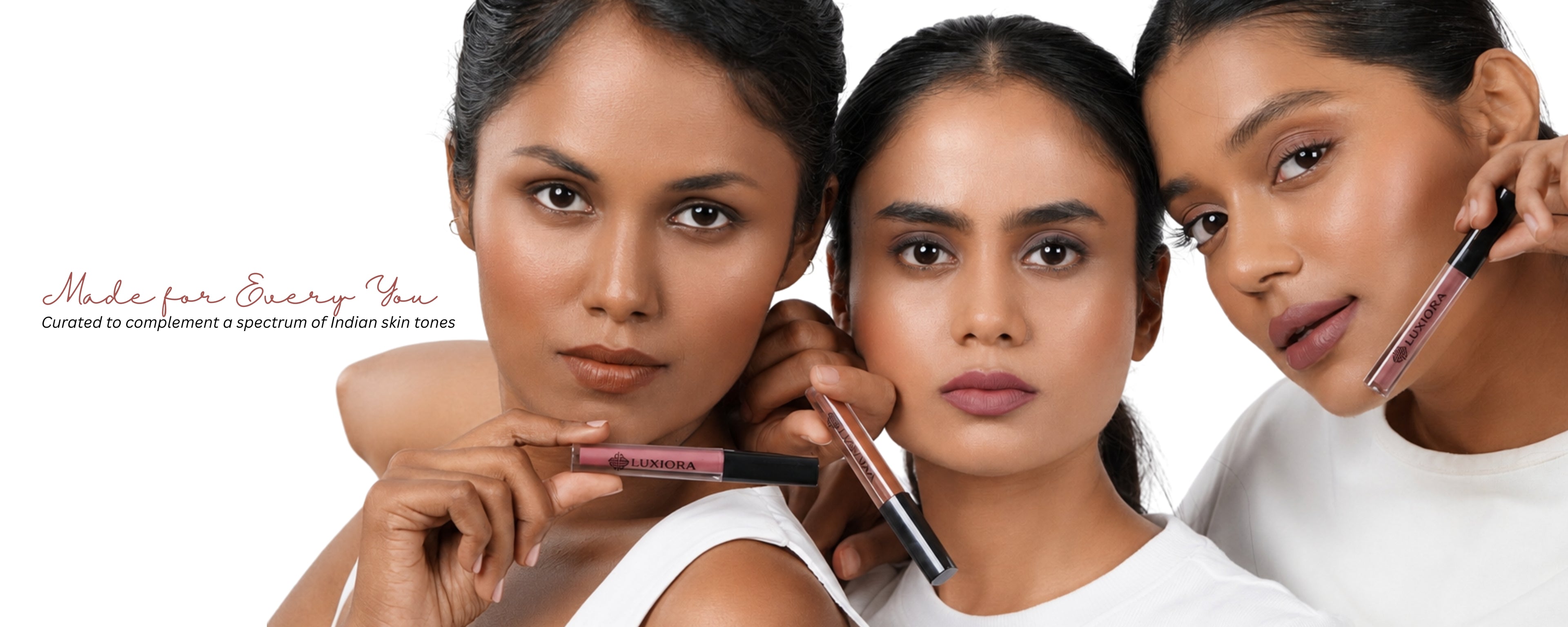 Nude lipstick shade swatches for Indian skin tones — Luxiora The Nude velvet matte
