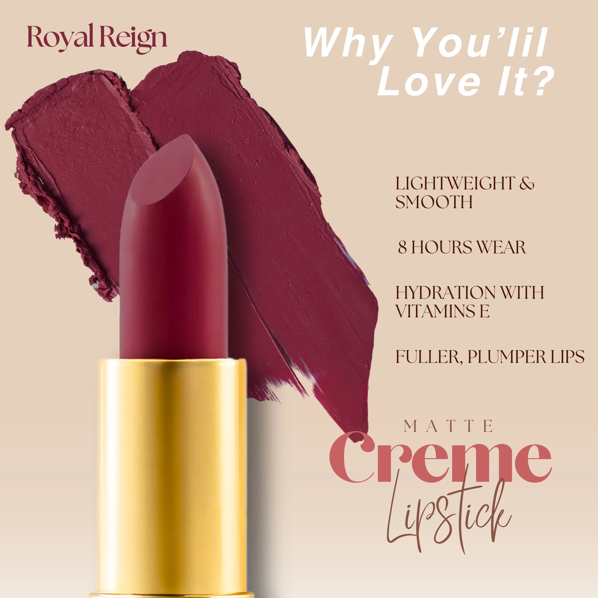 Royal Reign- Red With Maroon Hints